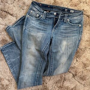 Miss Me Women's Light Blue Straight Leg Jeans